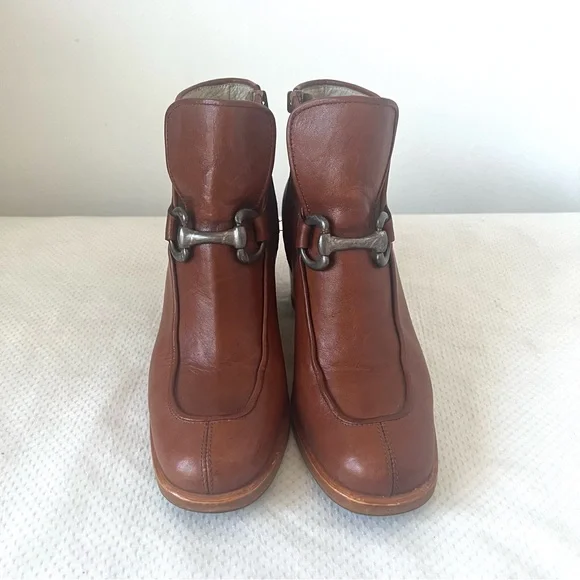 LA SCARPA Brown Genuine 
Leather Ankle Boots with Silver Buckle - Picture 8 of 10